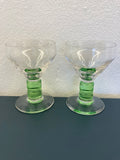 Likeur glaasjes groene voet 2 st. - Estable Store | Vintage art design | Rotterdam Hillegersberg